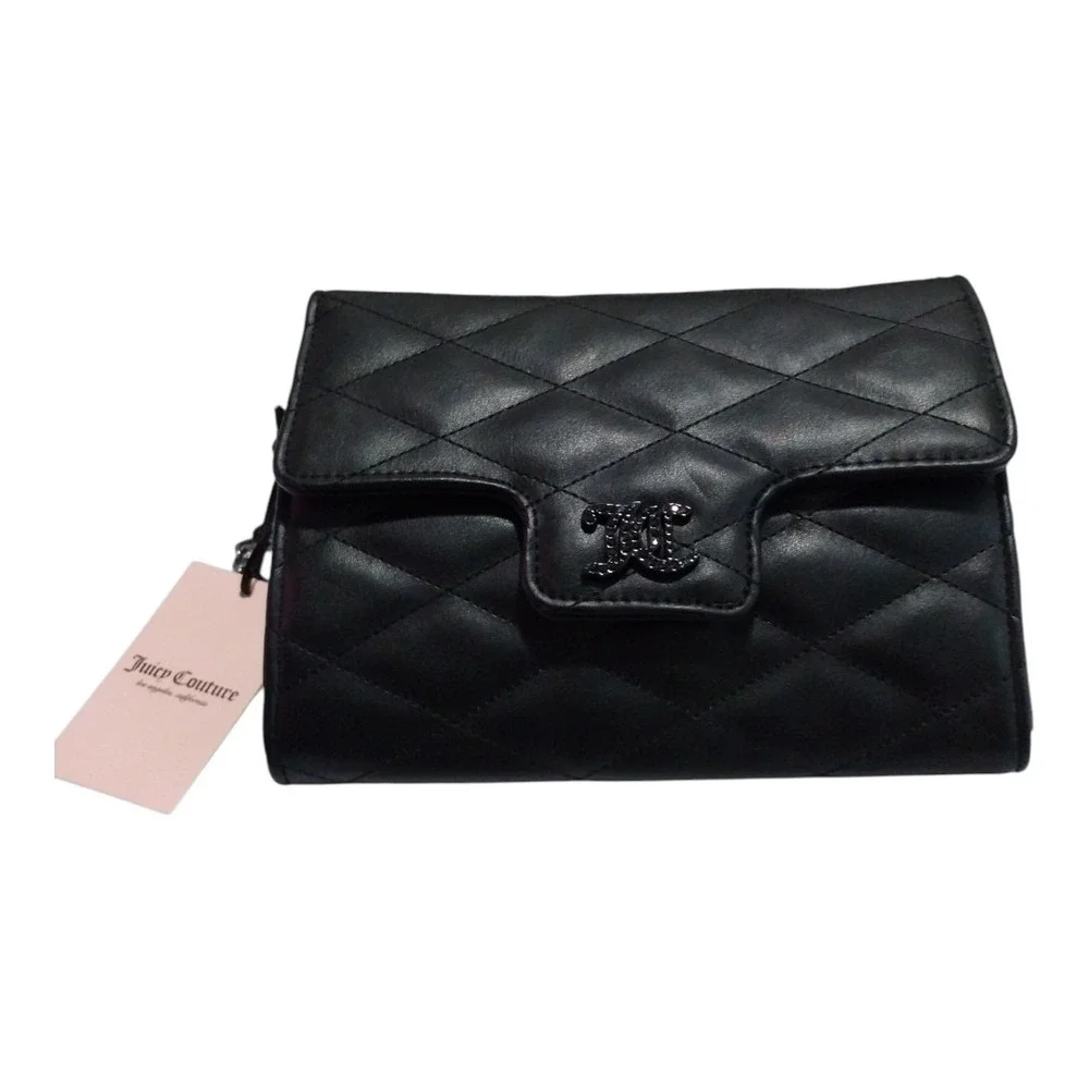 Juicy Couture WomenBlack Liquorice Brighter Than A Diamond Flap Wristlet Wallet‎